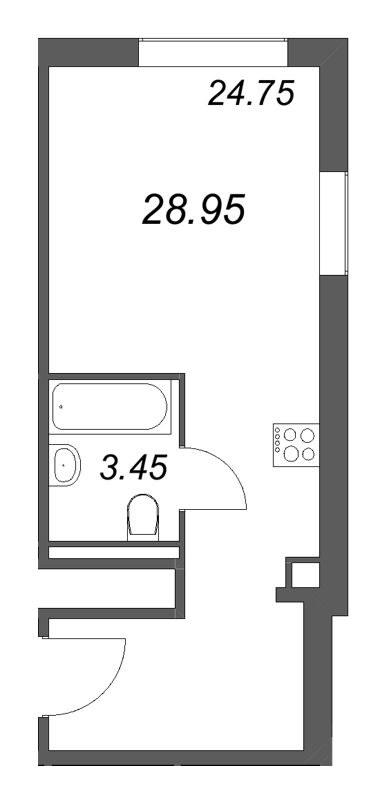 Студия 29 м²