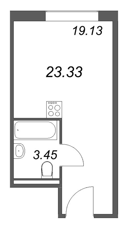 Студия 23,3 м²