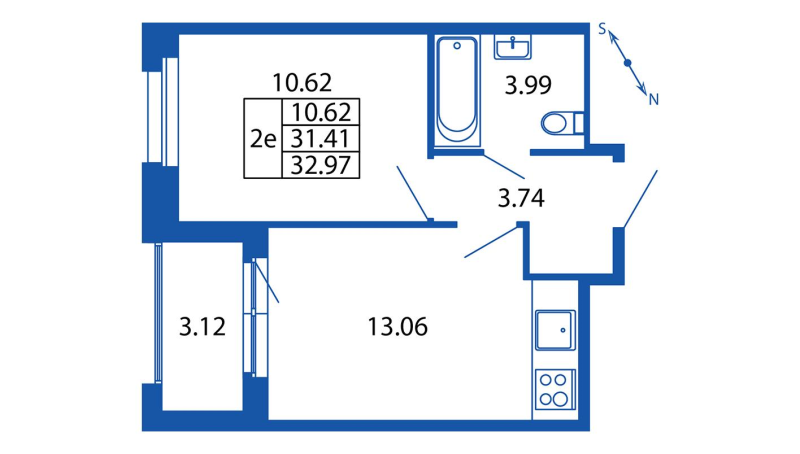 1 ккв 31,4 м²