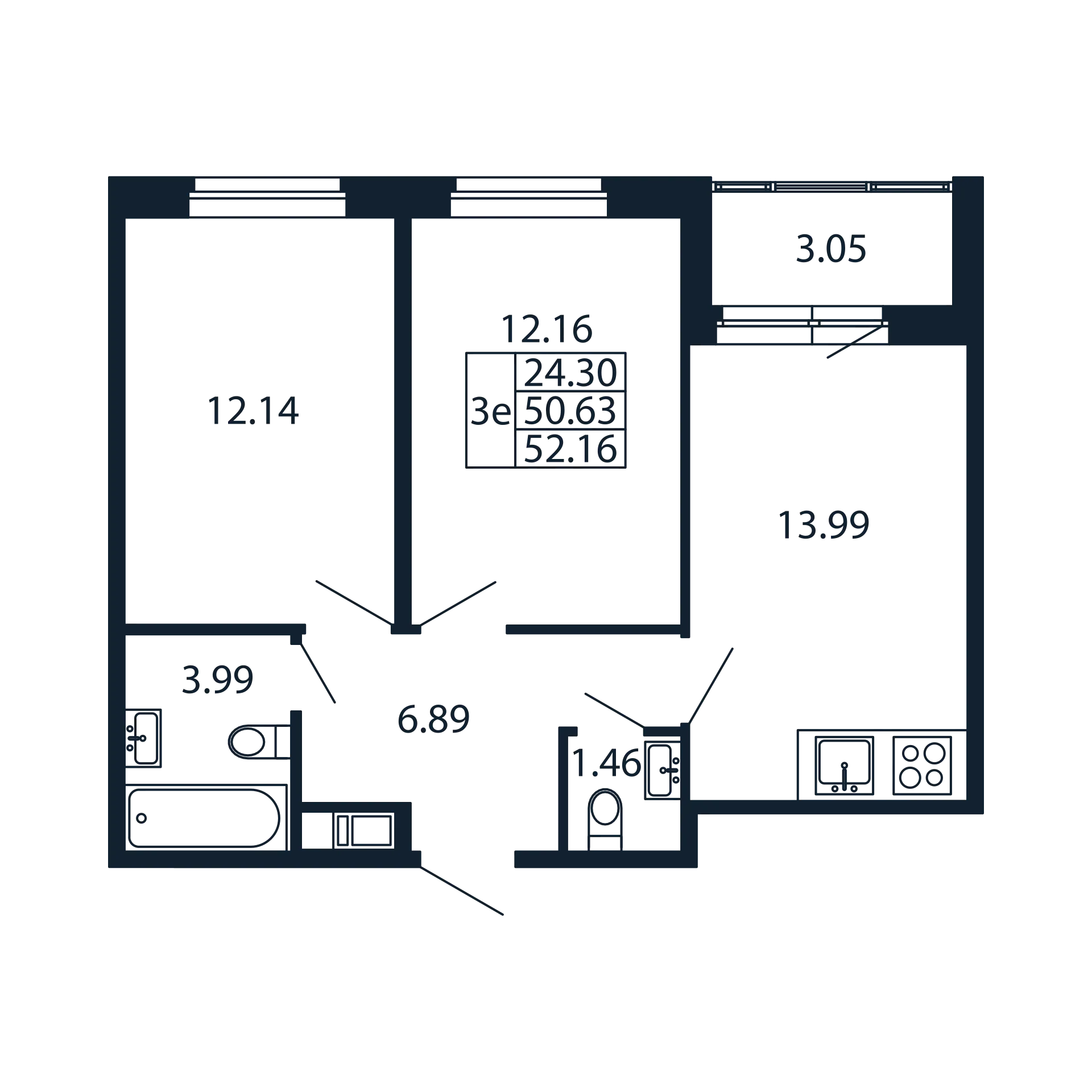 2 ккв 50,6 м²