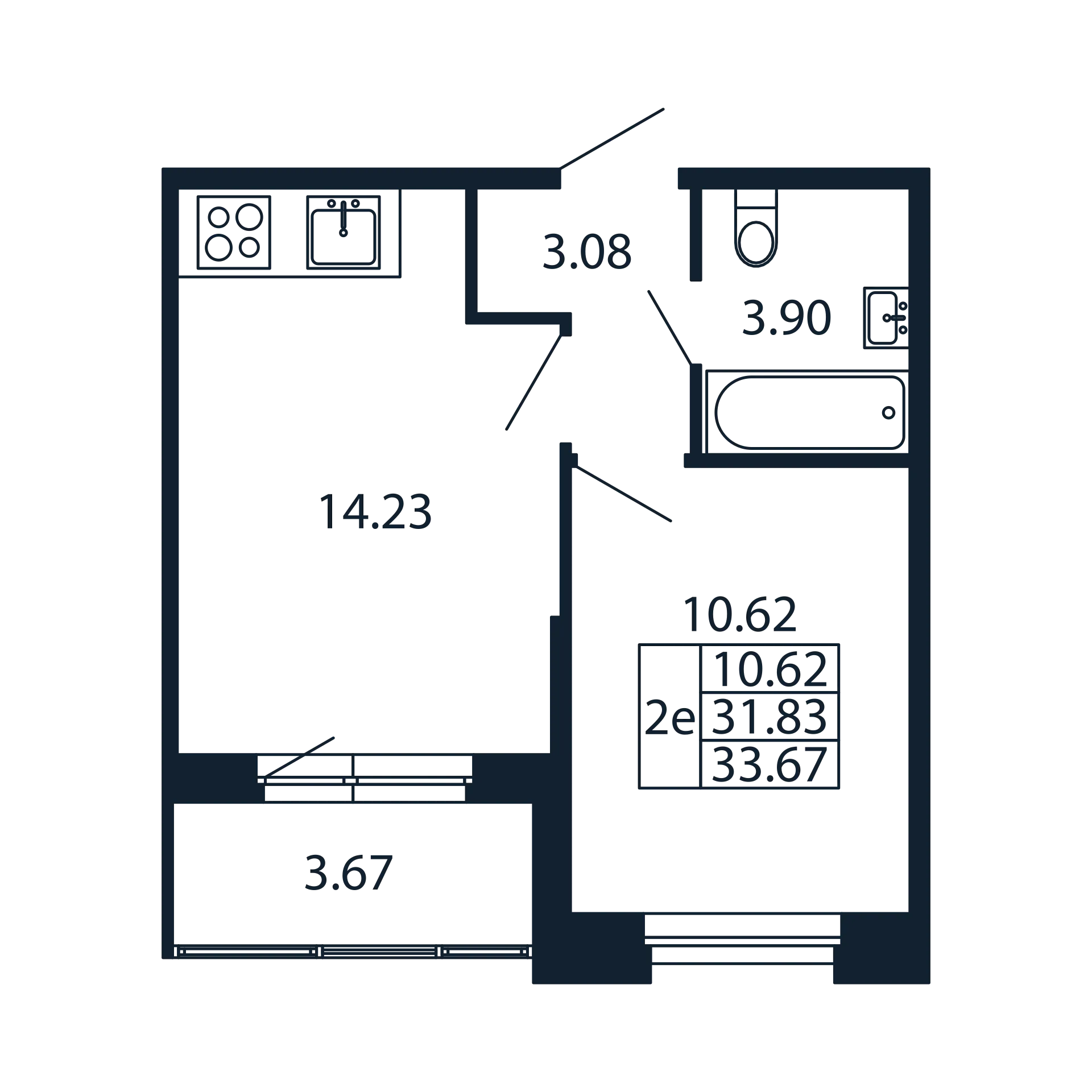 1 ккв 31,8 м²