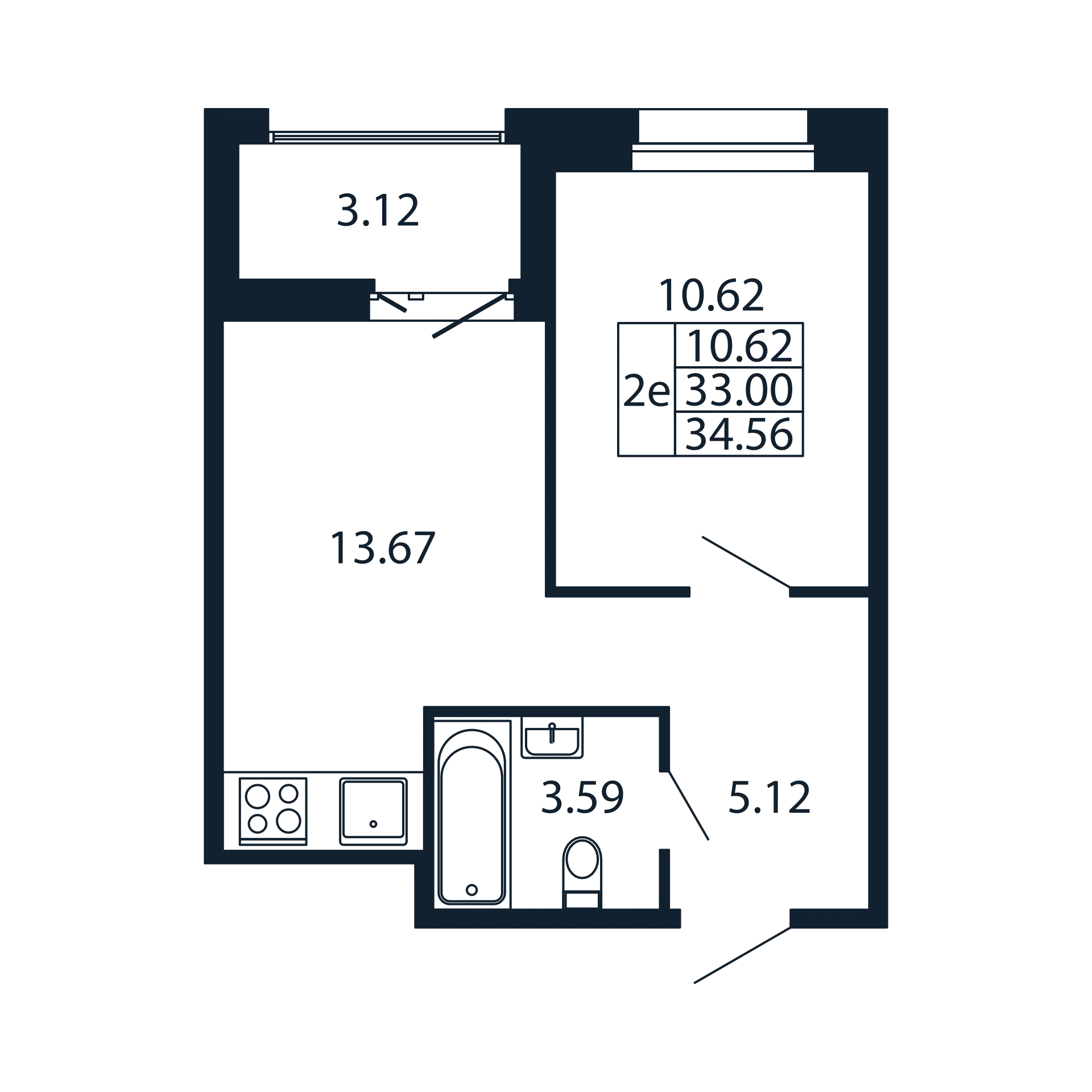 1 ккв 33 м²
