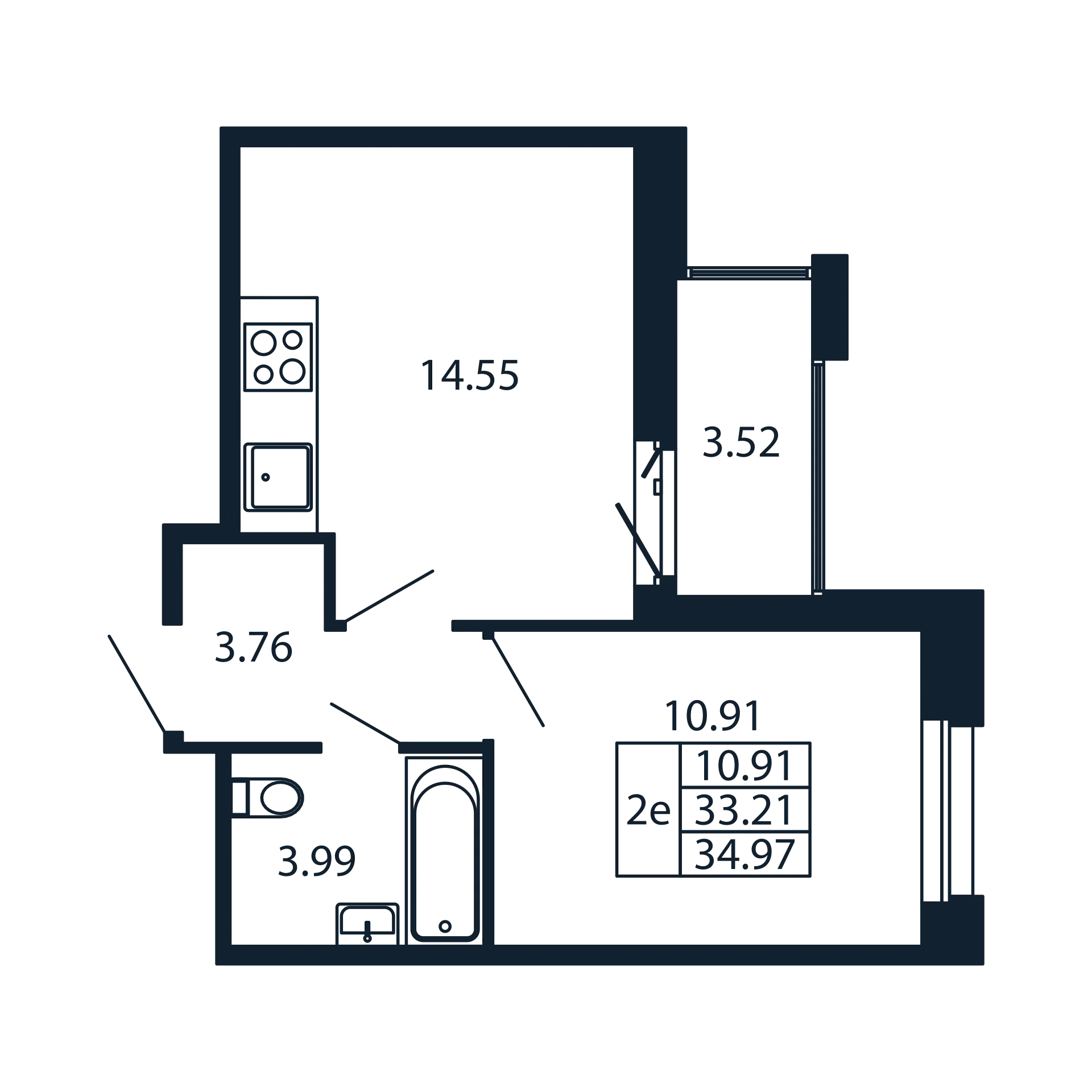 1 ккв 33,2 м²