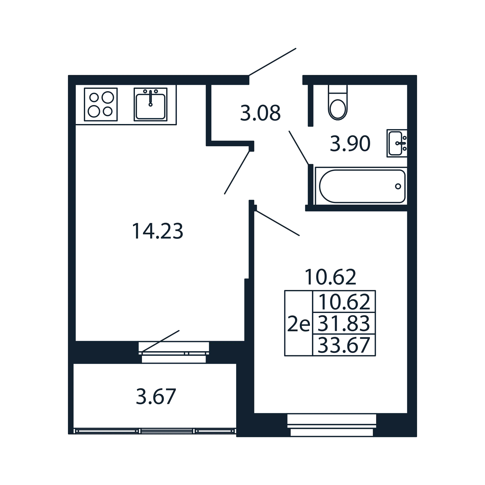 1 ккв 31,8 м²