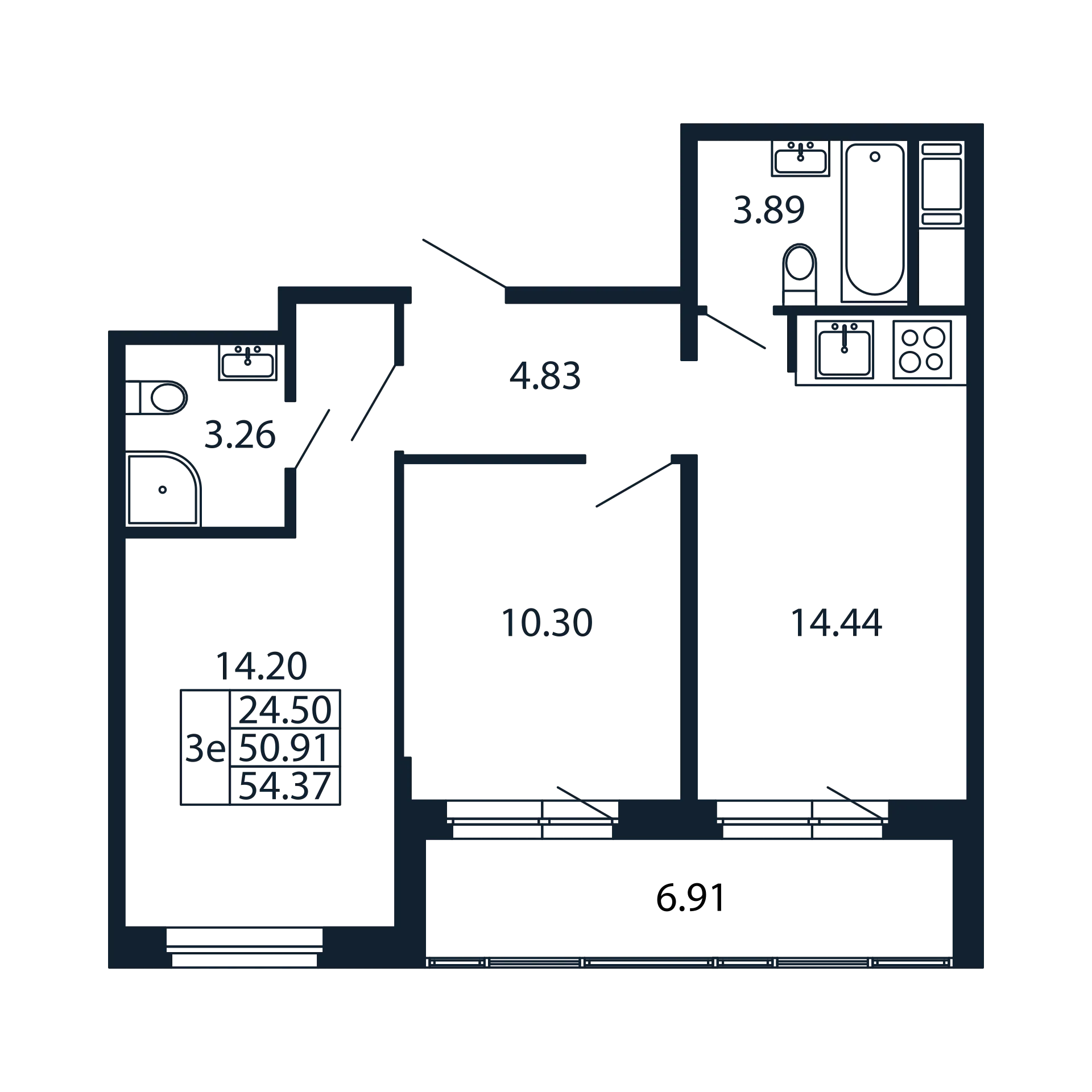 2 ккв 50,9 м²