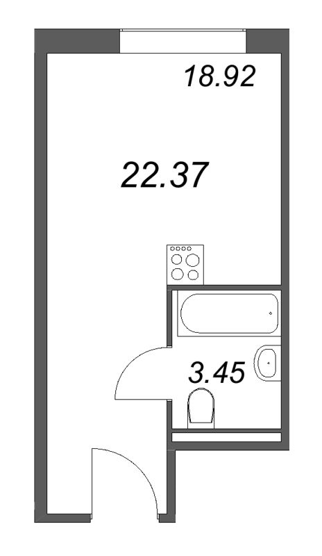 Студия 22,4 м²