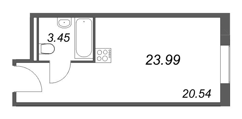 Студия 24 м²