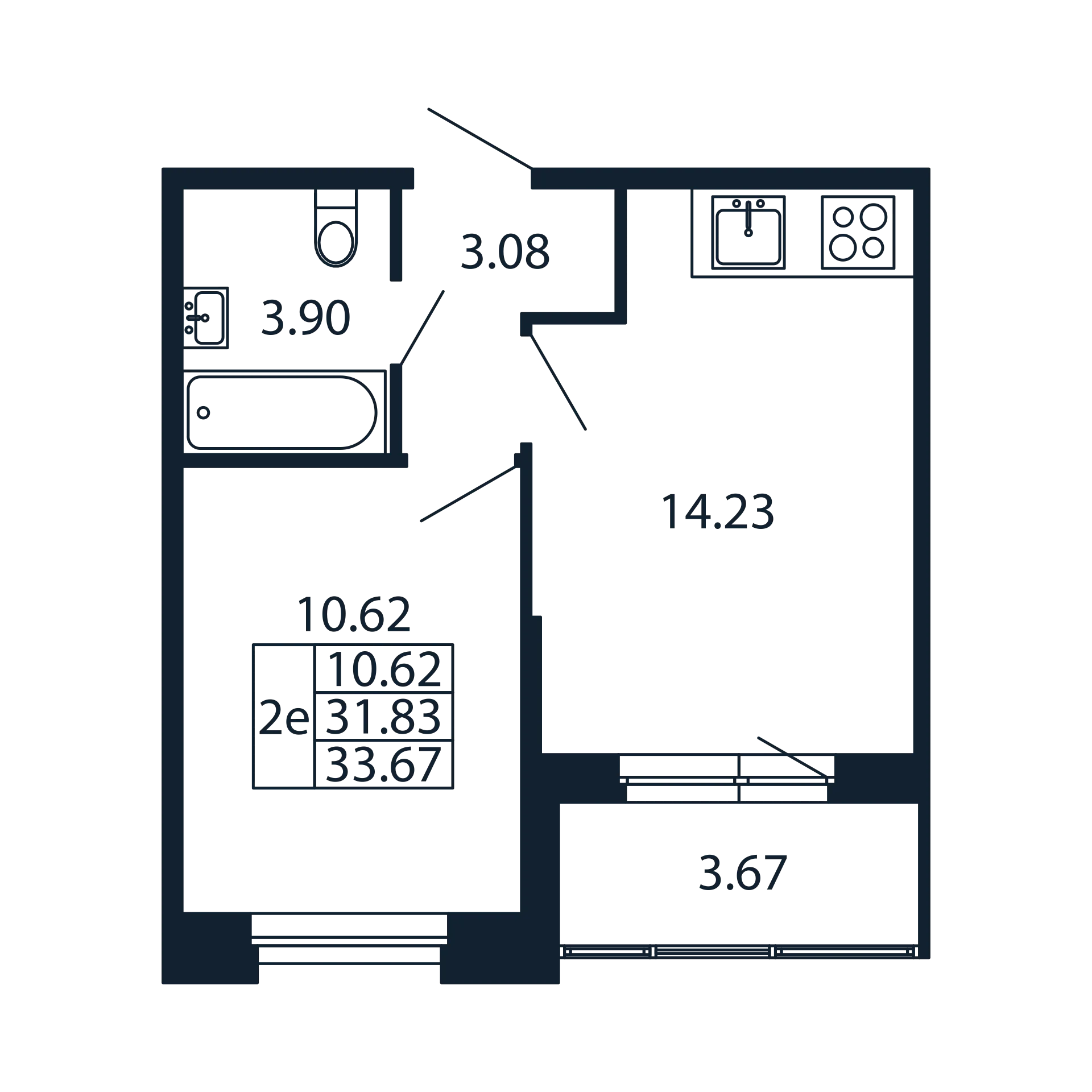 1 ккв 31,8 м²
