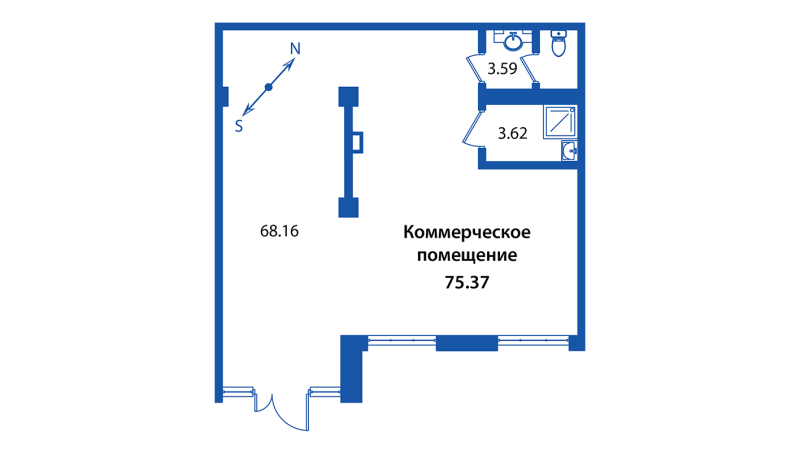 К. пом 75,4 м²