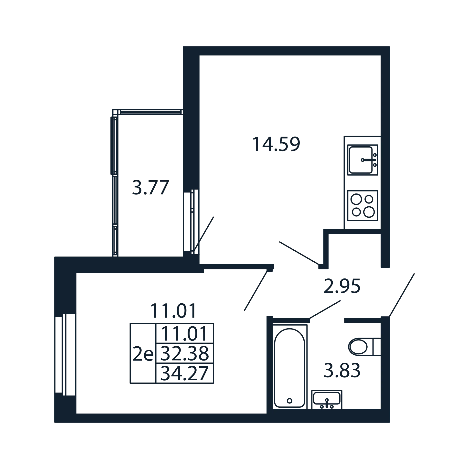 1 ккв 32,4 м²