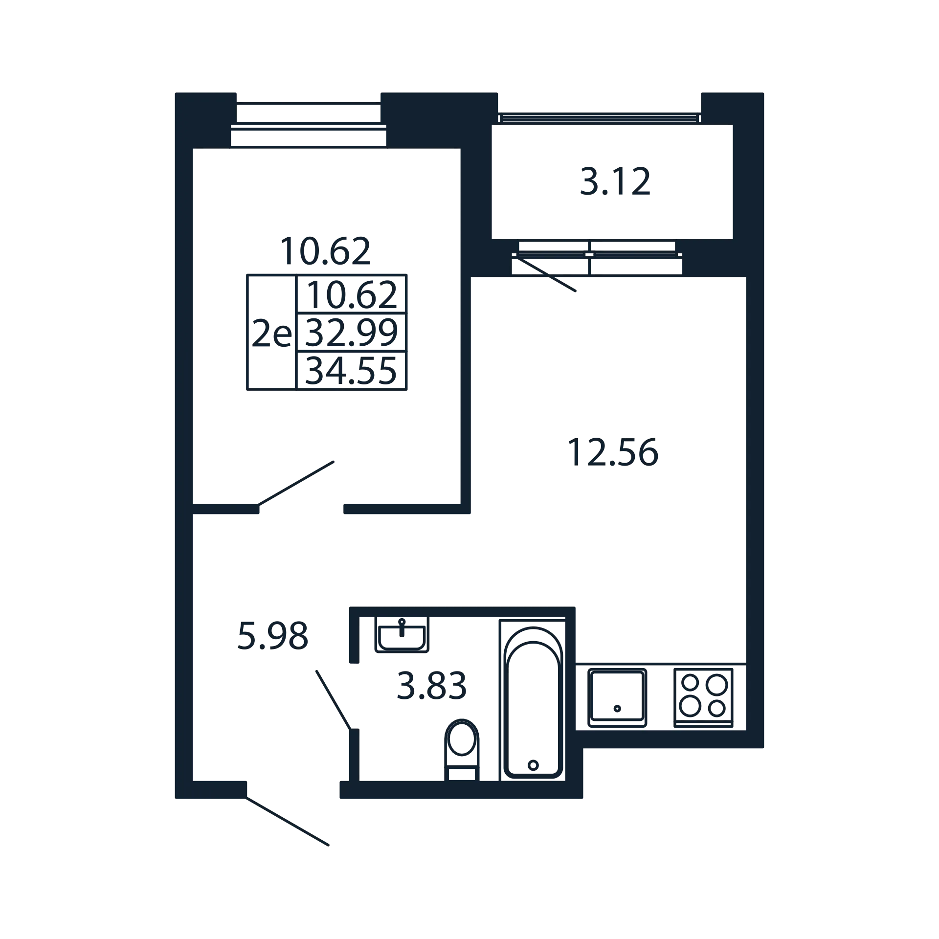 1 ккв 33 м²