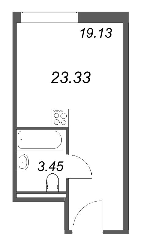 Студия 23,3 м²