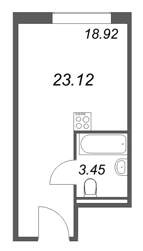 Студия 23,1 м²
