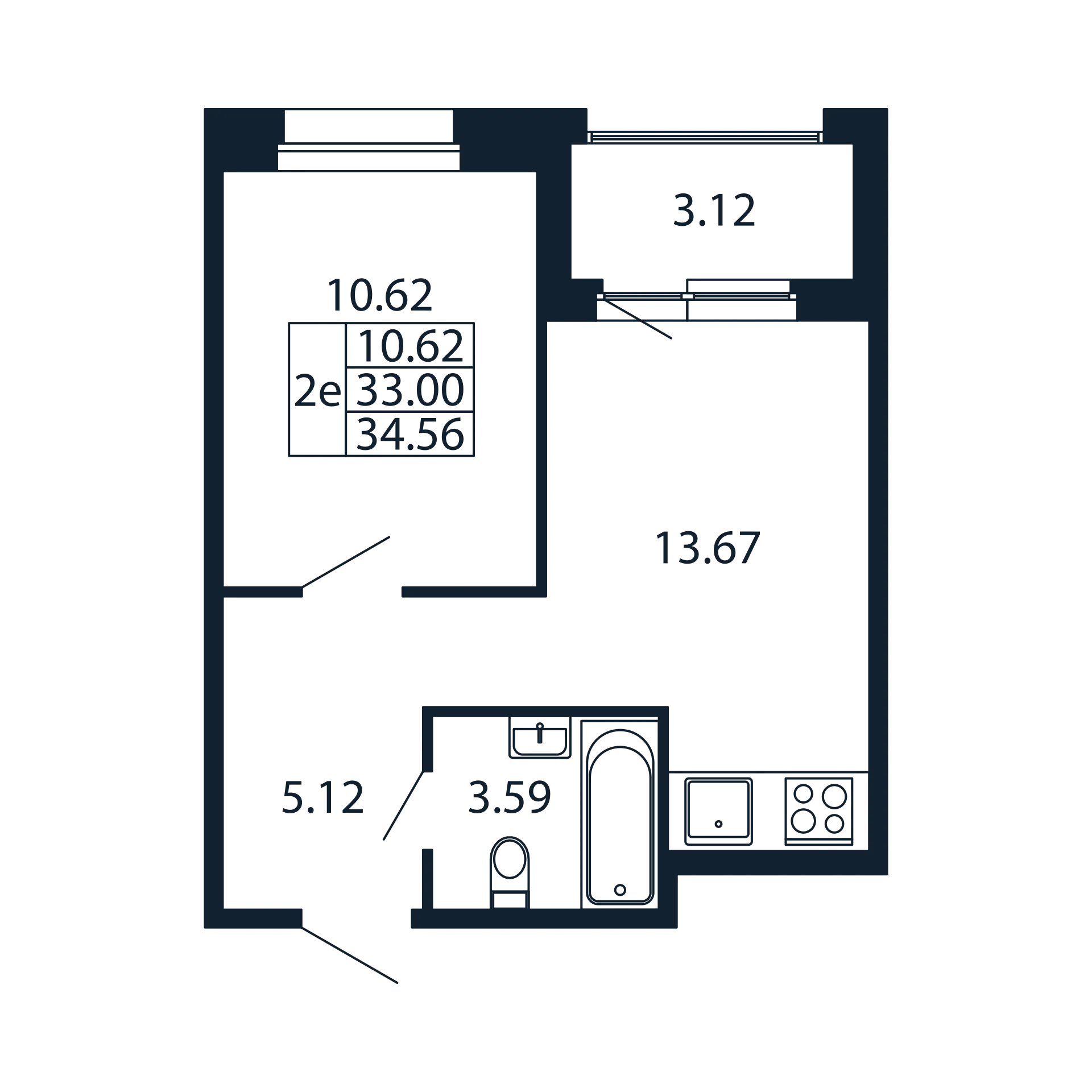1 ккв 33 м²