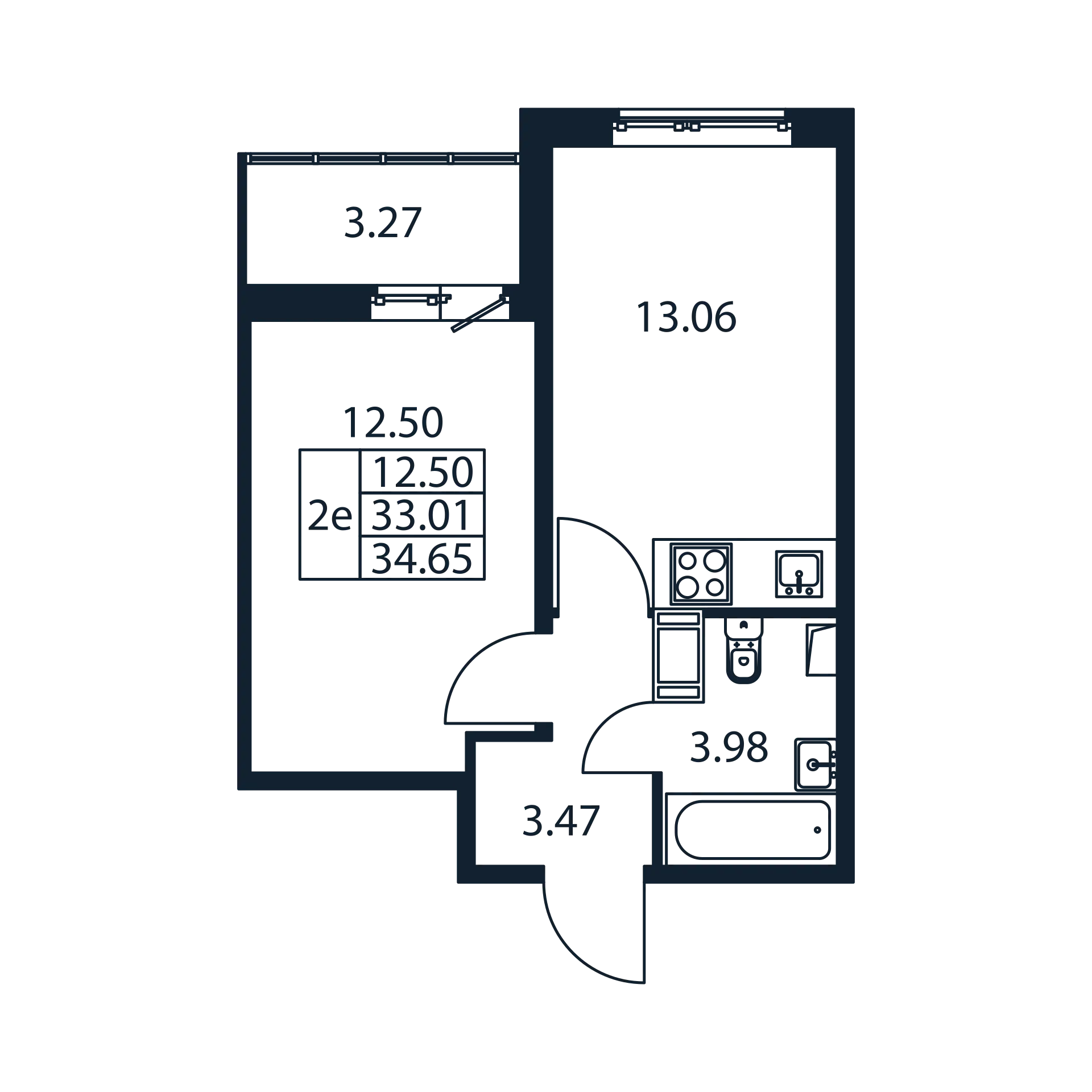 1 ккв 33 м²