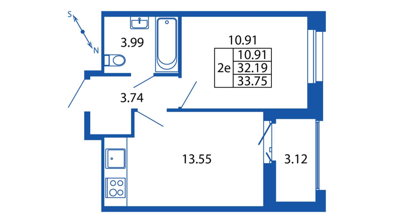 1 ккв 32,2 м²