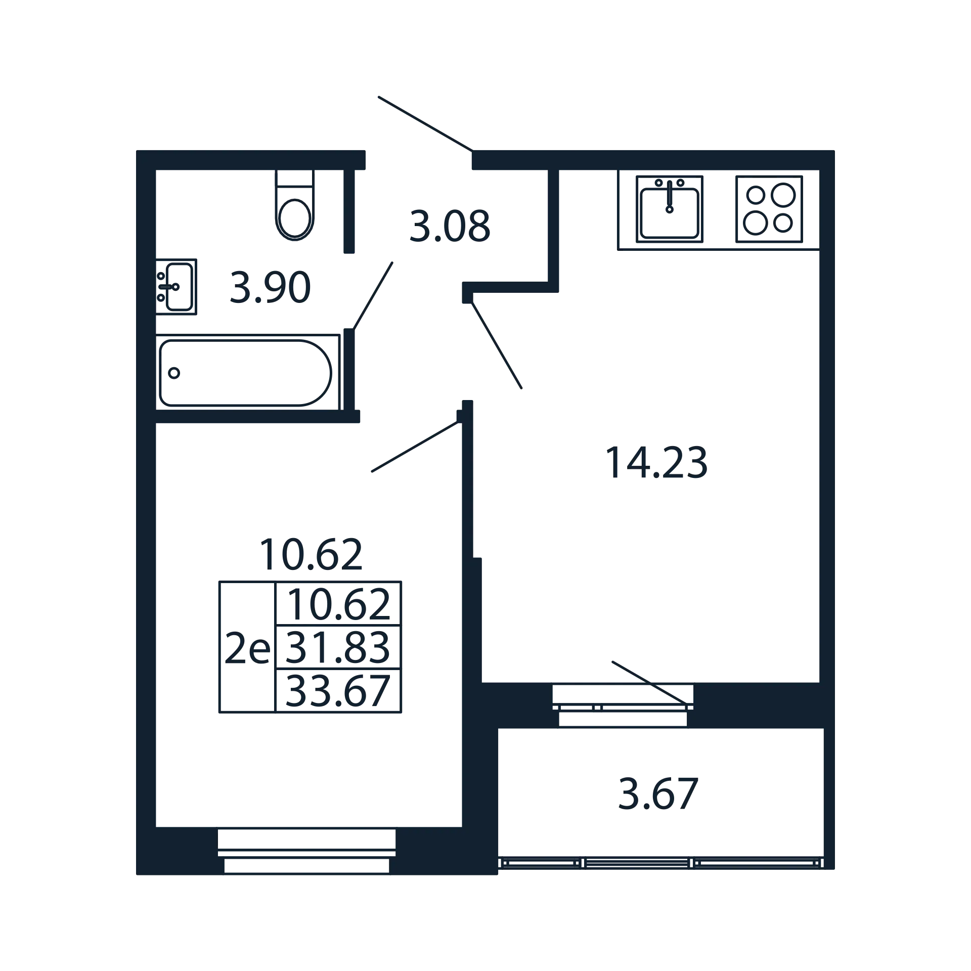 1 ккв 31,8 м²