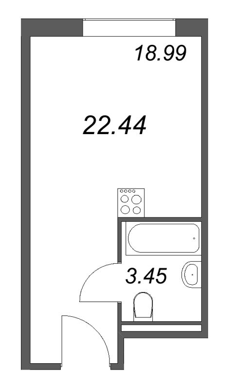 Студия 22,4 м²