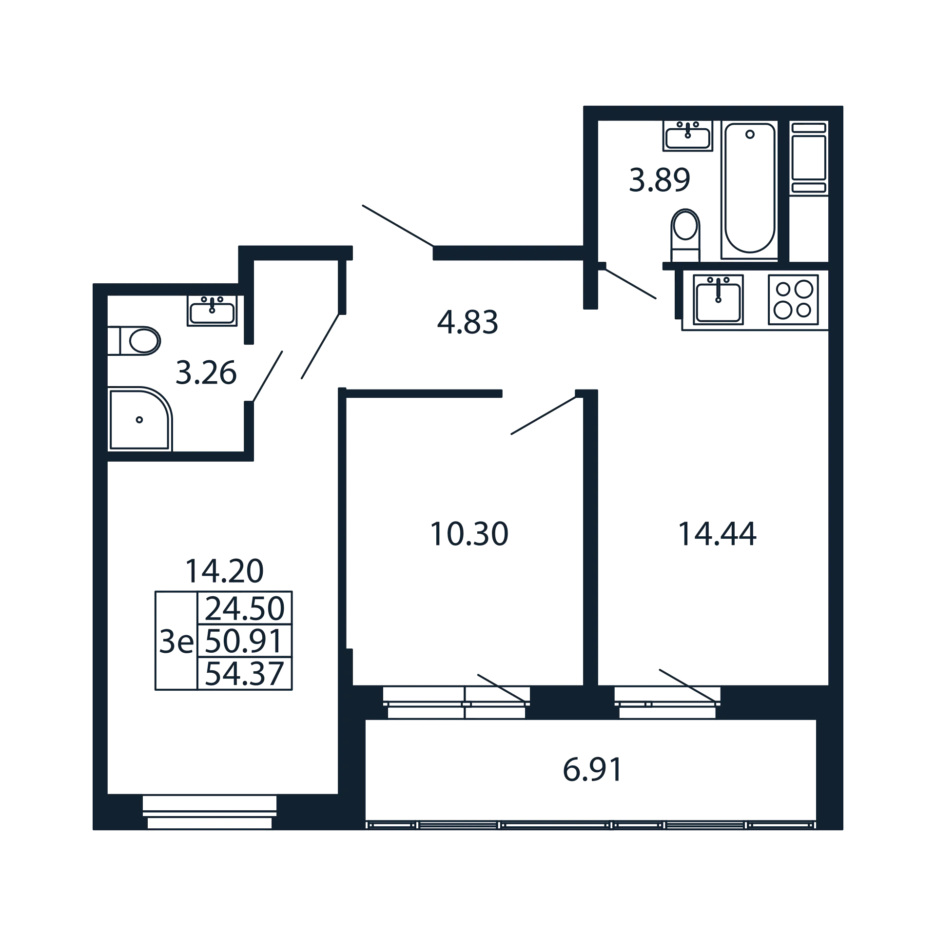 2 ккв 50,9 м²
