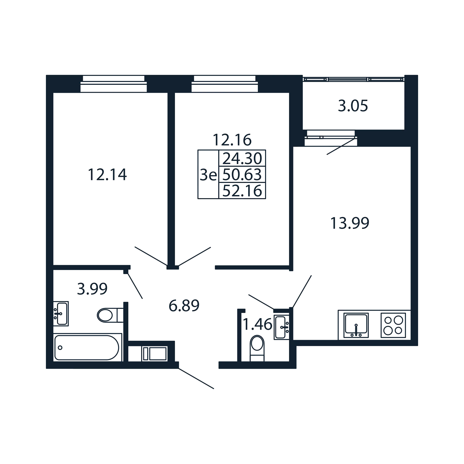 2 ккв 50,6 м²