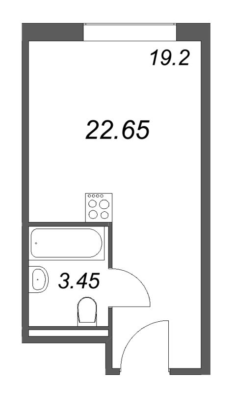 Студия 22,7 м²