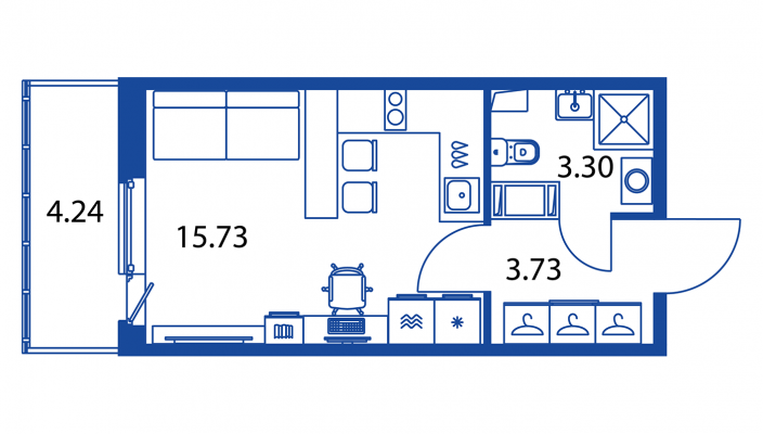 Студия 22,8 м²