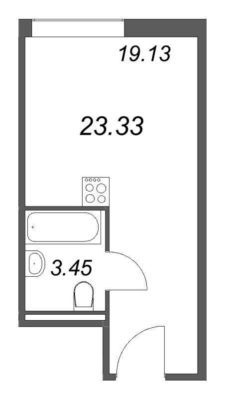 Студия 23,3 м²