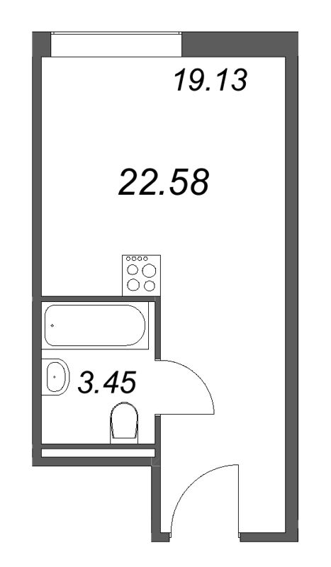 Студия 22,6 м²