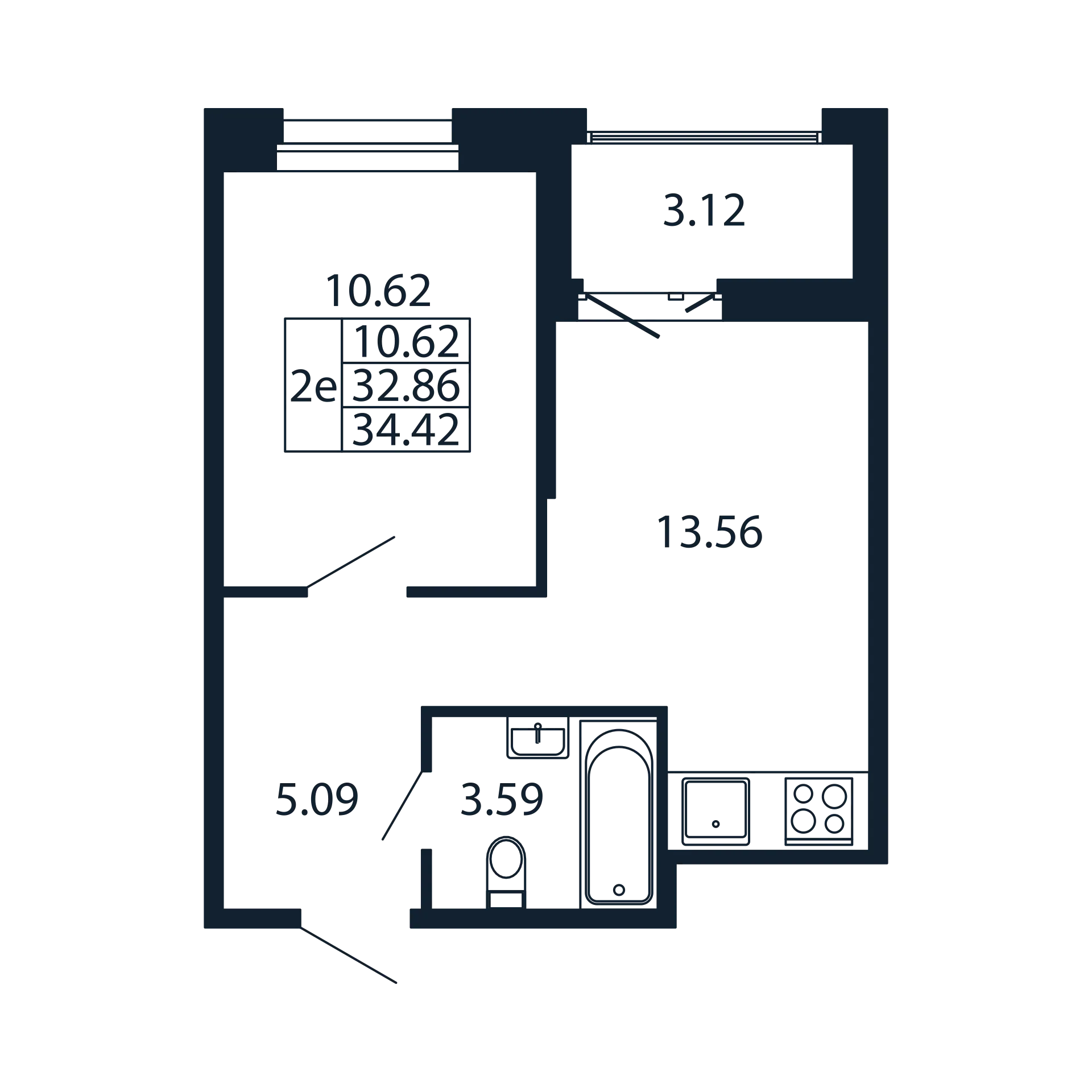 1 ккв 32,9 м²