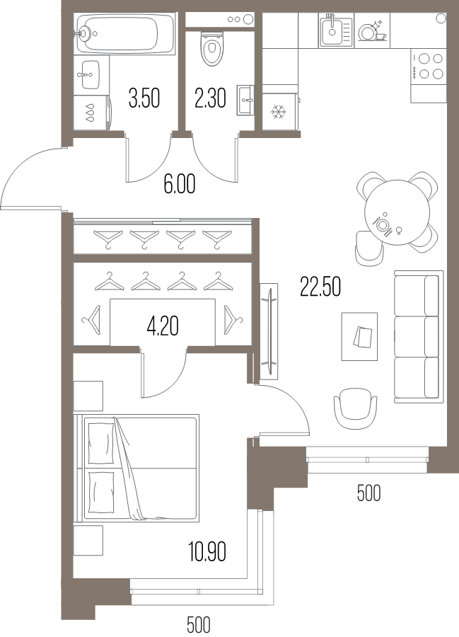 2 ккв (Евро) 49,4 м²