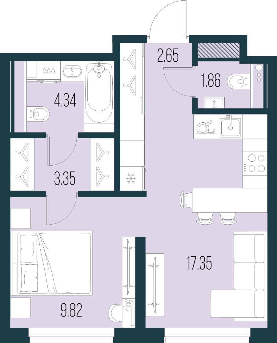 2 ккв (Евро) 39,4 м²