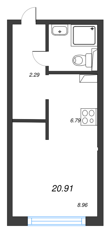 Студия 20,9 м²