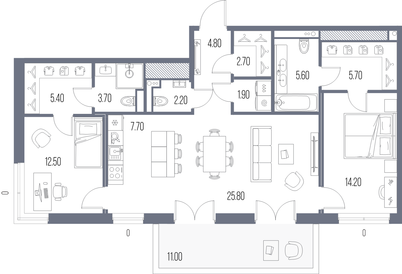 3 ккв (Евро) 92,2 м²