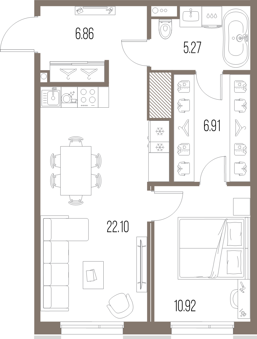 2 ккв (Евро) 52,1 м²