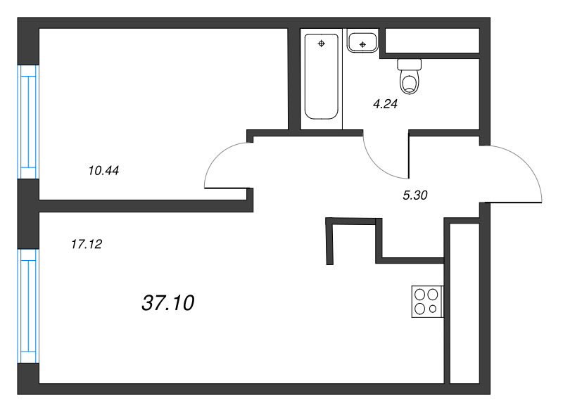2 ккв (Евро) 37,1 м²