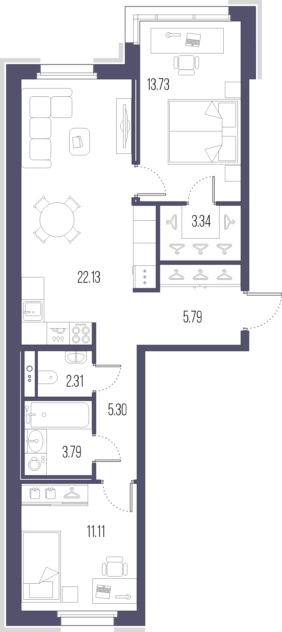 3 ккв (Евро) 67,5 м²