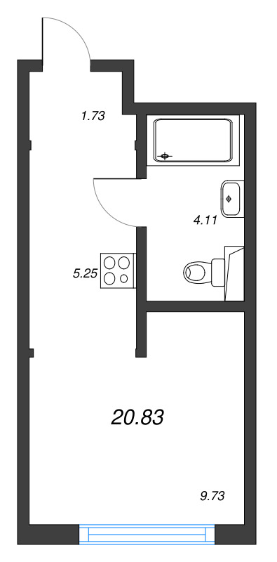 Студия 20,8 м²