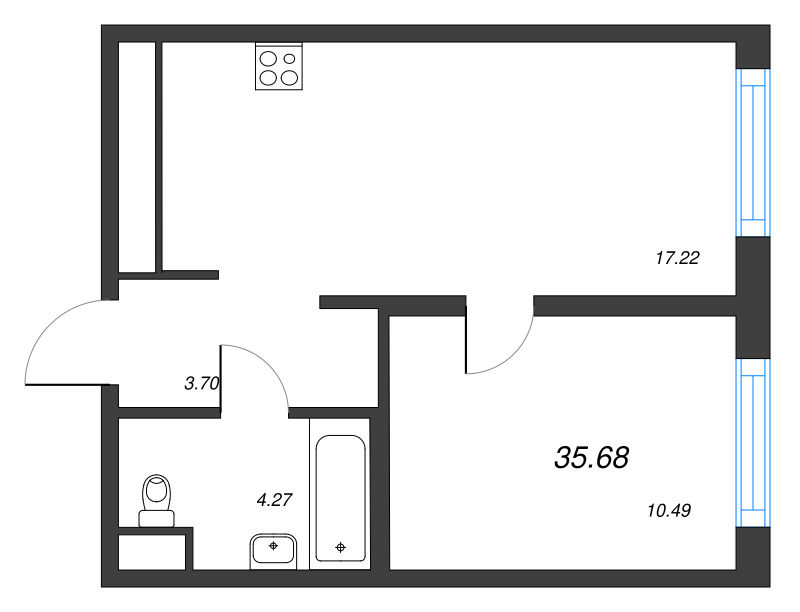2 ккв (Евро) 35,7 м²
