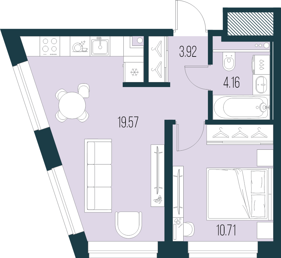 2 ккв (Евро) 38,4 м²