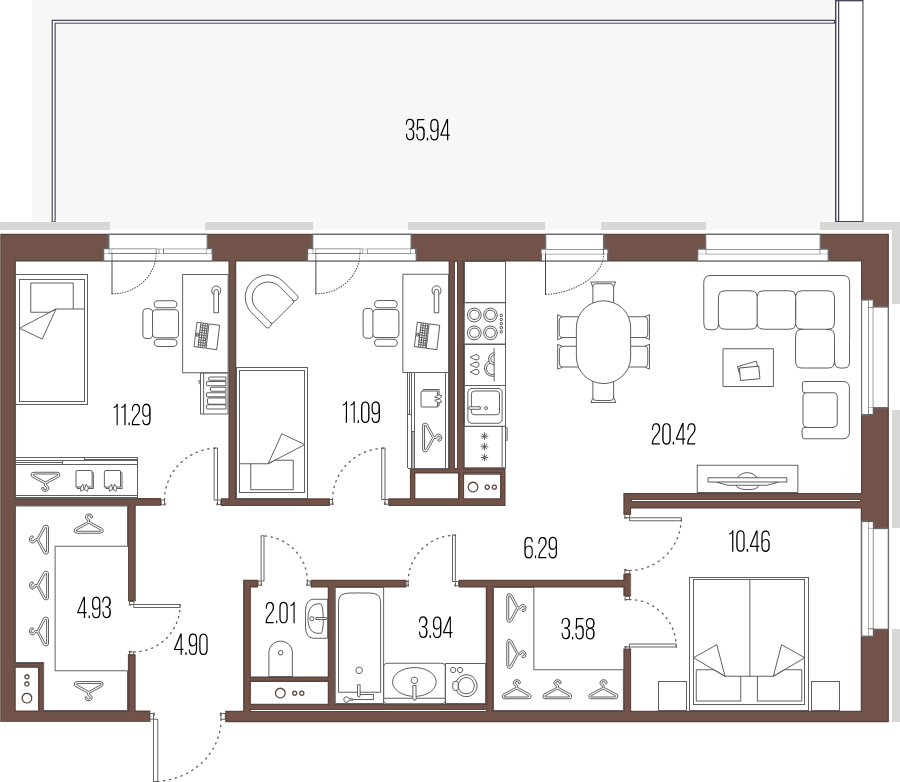 4 ккв (Евро) 78,9 м²