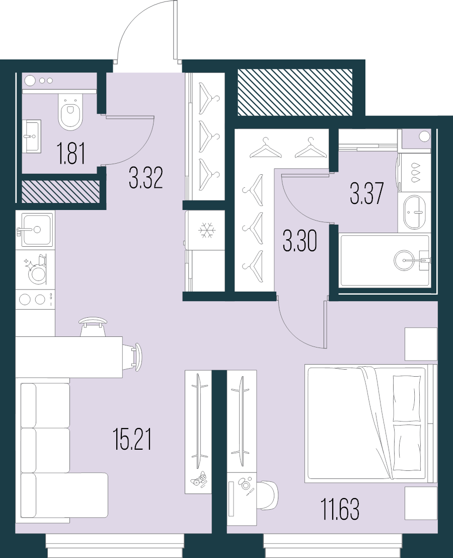 2 ккв (Евро) 38,6 м²