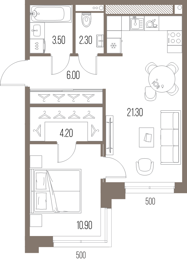 2 ккв (Евро) 48,2 м²
