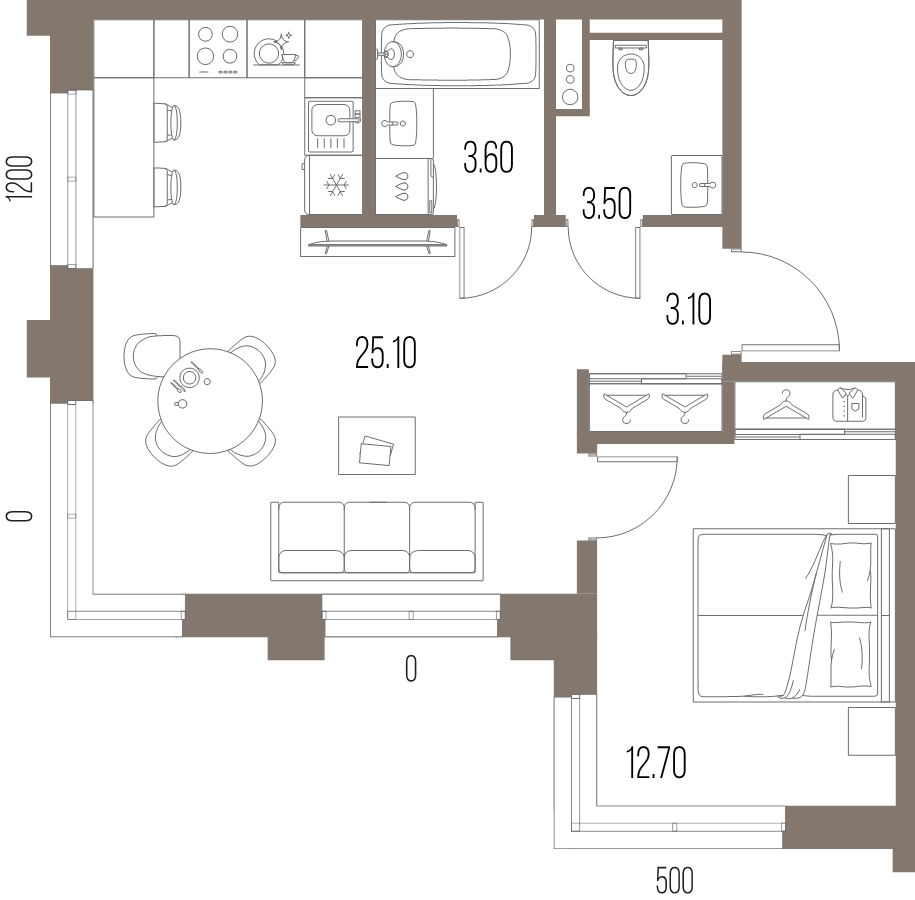 2 ккв (Евро) 48 м²