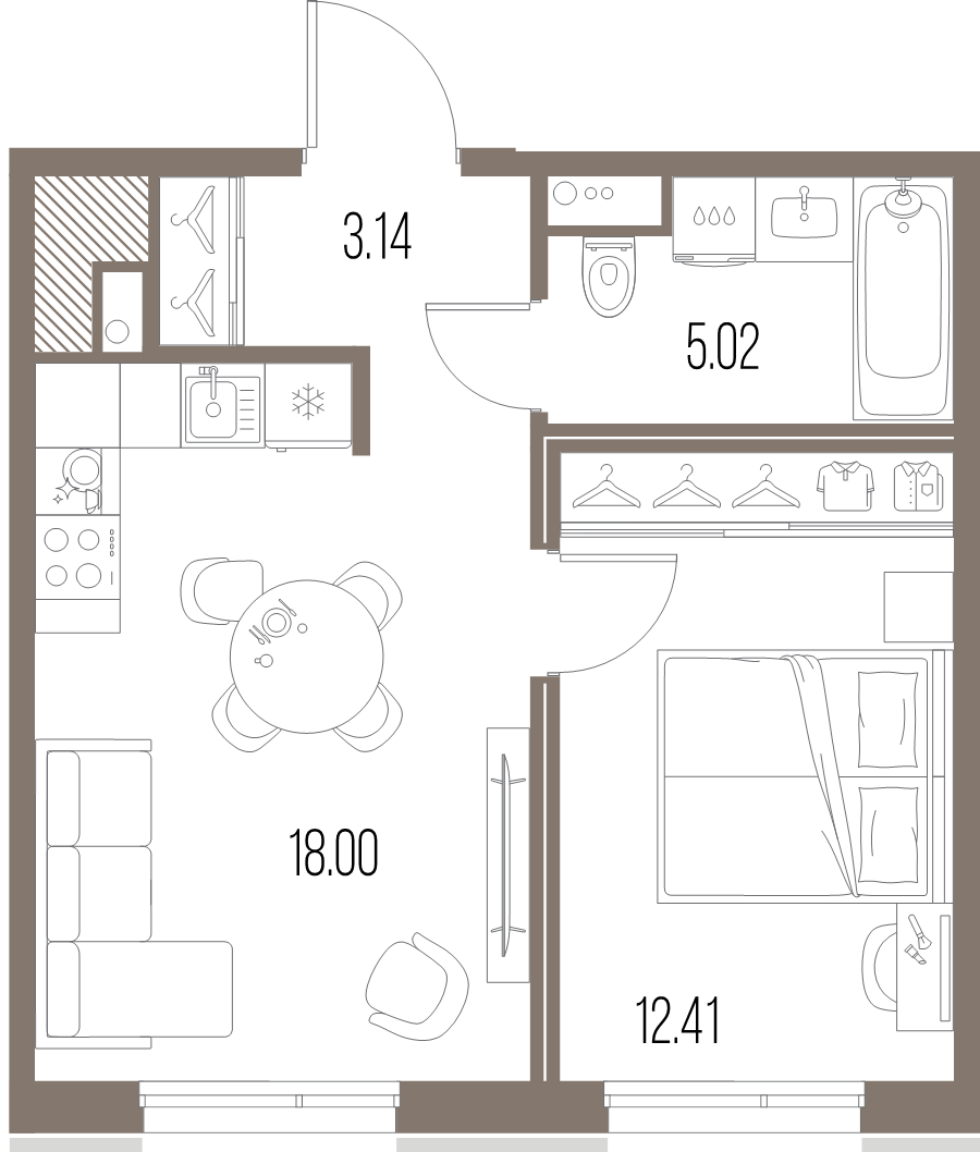 2 ккв (Евро) 38,6 м²