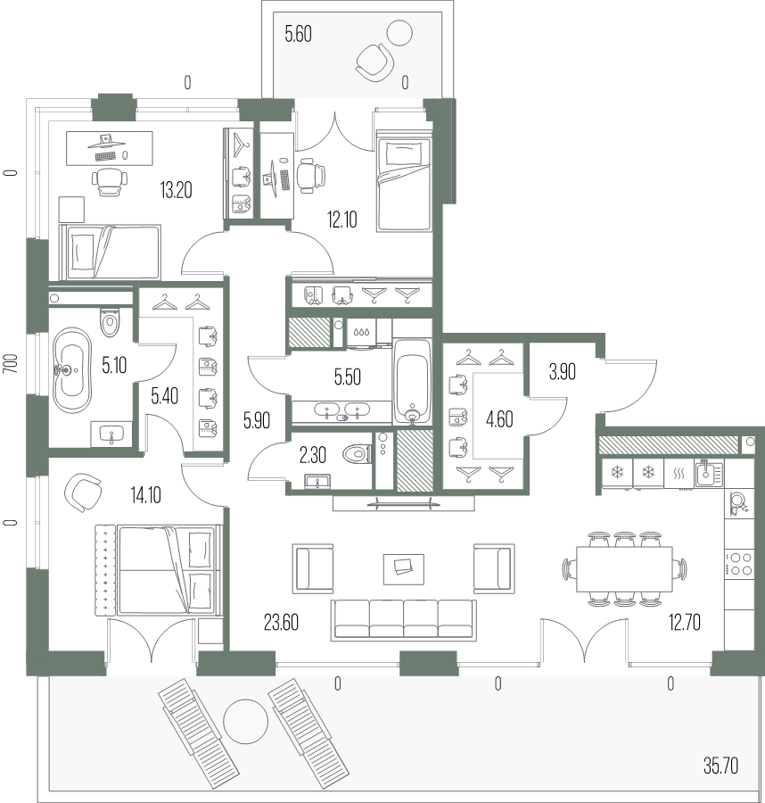 4 ккв (Евро) 108,4 м²