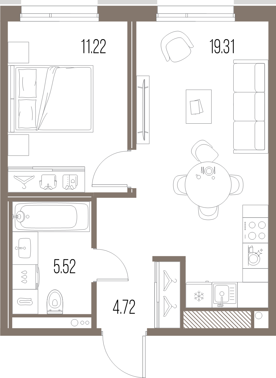 2 ккв (Евро) 40,8 м²