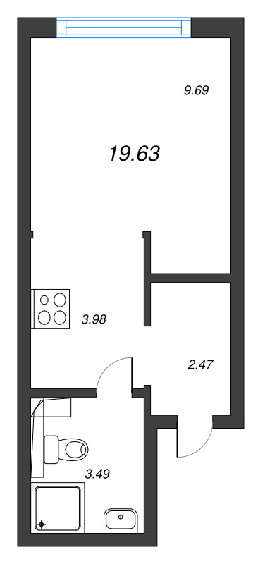 Студия 19,6 м²