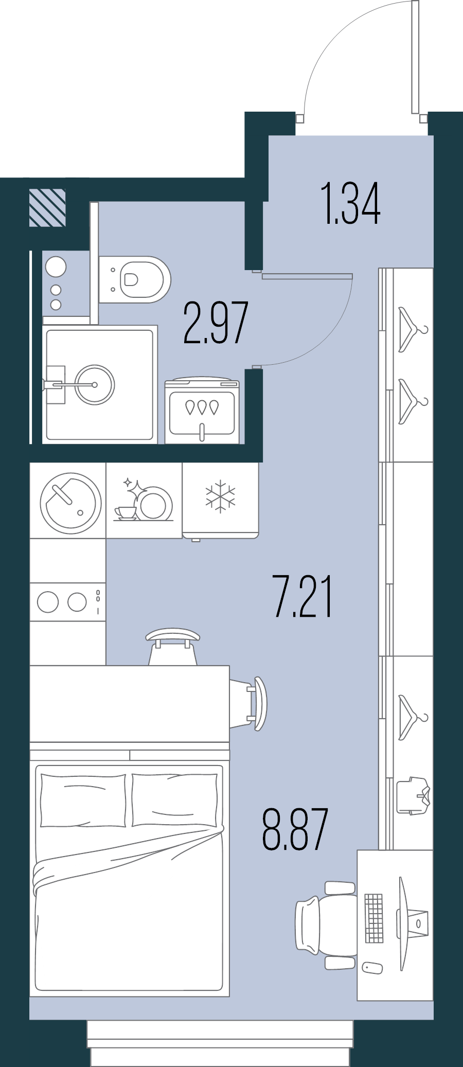 Студия 20,4 м²
