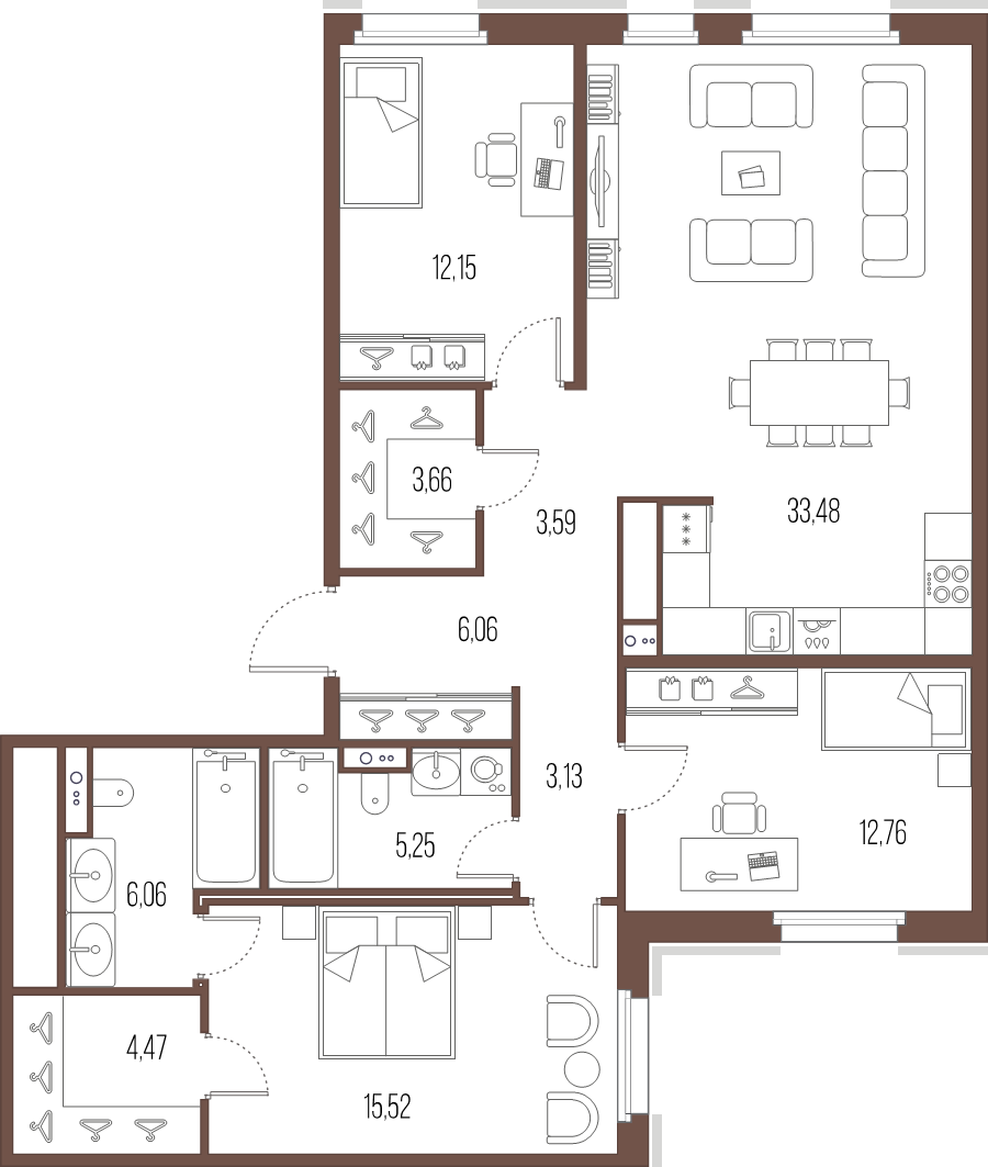 4 ккв (Евро) 106,8 м²