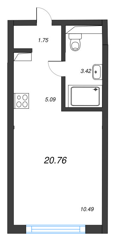 Студия 20,8 м²